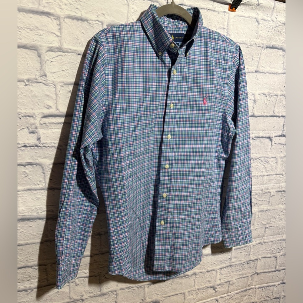 Men’s Polo Ralph Lauren Slim Fit Multicolor Plaid Shirt, Size Medium - Picture 3 of 6